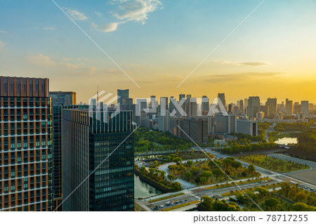 [東京街景]霞關和永田町方向城市夜景 78717255