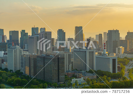 [Tokyo cityscape] Kasumigaseki and Nagatacho direction city evening view 78717256