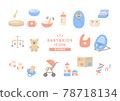 Baby and baby goods icon flat 78718134
