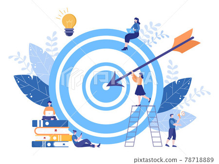Business Vision And Target By Holding Binoculars Towards Career Success. Vector Illustration 78718889