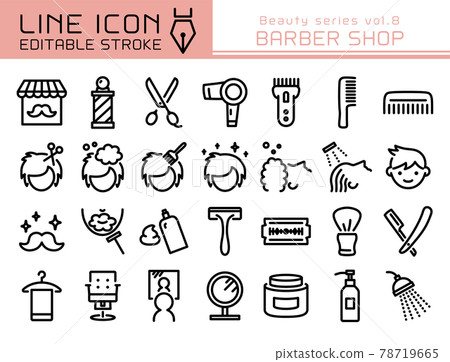 Line icon beauty series vol.8 barber 78719665
