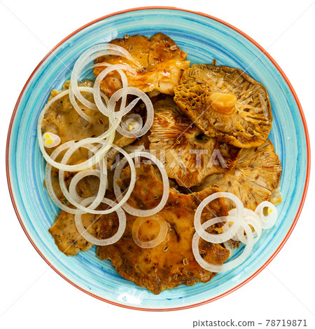 Salad bowl with pickled russula Salad bowl with pickled russula 78719871