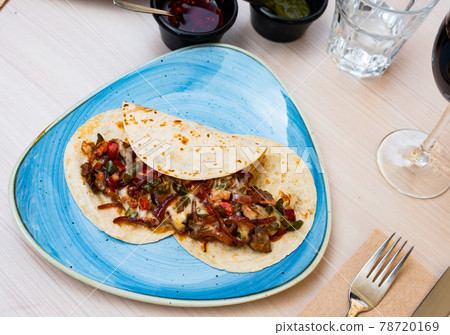 Tacos, mexican spicy food with beef Tacos, mexican spicy food with beef 78720169