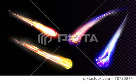 Falling comets, asteroids or meteors with flame Falling comets, asteroids or meteors with flame 78720874