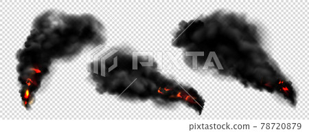 Black smoke with fire, dark fog clouds or steam Black smoke with fire, dark fog clouds or steam 78720879