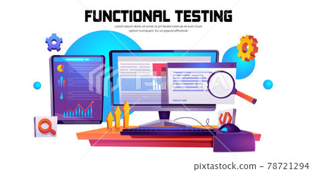 Vector cartoon banner of function test Vector cartoon banner of function test 78721294