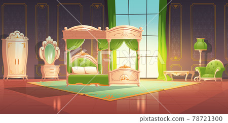 Luxury baroque bedroom interior Luxury baroque bedroom interior 78721300