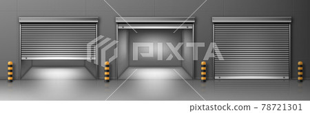 Gate with rolling shutter in garage Gate with rolling shutter in garage 78721301