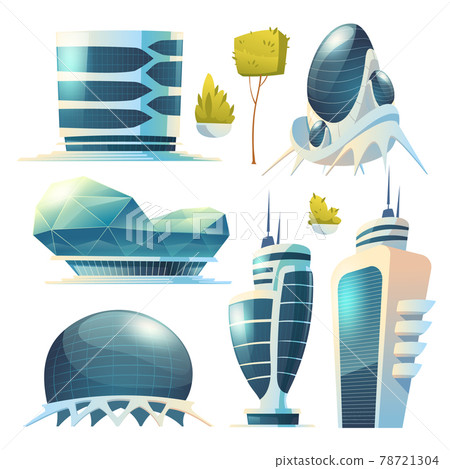 Future city futuristic buildings with glass facade Future city futuristic buildings with glass facade 78721304