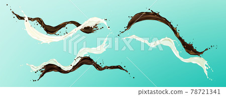 Chocolate and milk splashes liquid cocoa and cream Chocolate and milk splashes liquid cocoa and cream 78721341