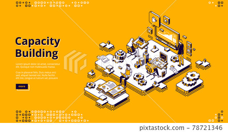 Capacity building isometric landing, web banner Capacity building isometric landing, web banner 78721346