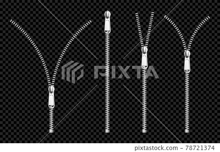 Metal zip fasteners silver zippers with puller set Metal zip fasteners silver zippers with puller set 78721374
