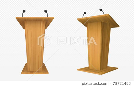 Woodeb pulpit, podium or tribune, rostrum stand 78721493