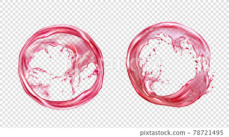 Vector circle splash of juice or pink water 78721495