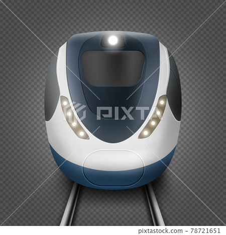 Train or metro, front view, subway locomotive 78721651
