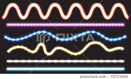 Vector set of led strips with neon light effect Vector set of led strips with neon light effect 78721660