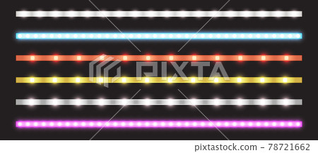 Vector set of led strips with neon glow effect Vector set of led strips with neon glow effect 78721662