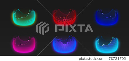 Vector realistic broken bubble shields 78721703