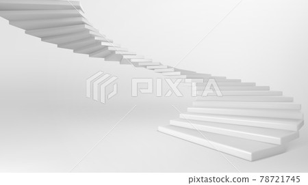 White spiral staircase with concrete steps 78721745