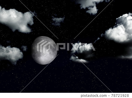 The moon in the night sky 78721928