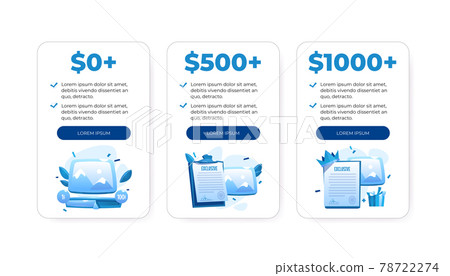 Price plan table, comparison charts with cost Price plan table, comparison charts with cost 78722274