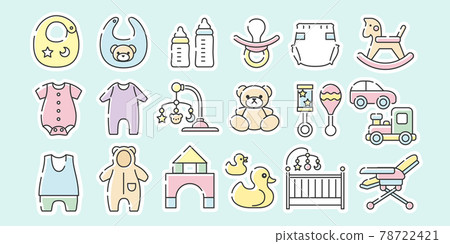 Baby and toddler icon set Baby and toddler icon set 78722421
