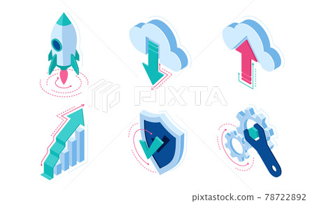 Isometric icons infographics elements for web site 78722892