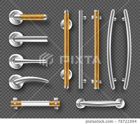 Handles for doors or windows metal, wooden details 78722894