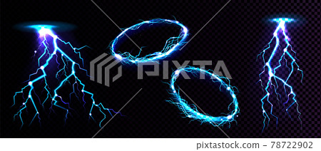 Electric ball and lightning strike, impact place 78722902