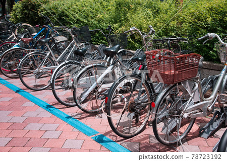 Scenery of bicycle parking lot Scenery of bicycle parking lot 78723192