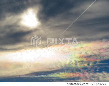The sun and iridescence hidden in the clouds The sun and iridescence hidden in the clouds 78723277