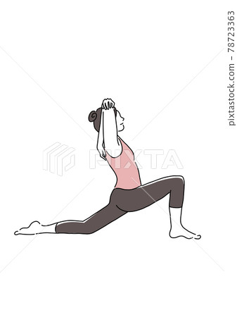 Illustration of a stretch that stretches the muscles of the back and lower back firmly 78723363