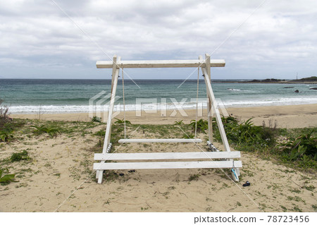 鹿兒島縣德之島陸濱海灘上的白色布蘭科 鹿兒島縣德之島陸濱海灘上的白色布蘭科 78723456