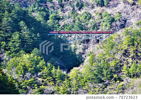 Unexplored region Oigawa Railway Ikawa Line Cross the highest Sekisawa Bridge in Japan 78723623