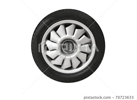 Sports car wheel on a light alloy rim isolated on white 78723633
