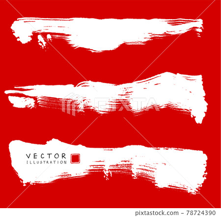 White ink brush stroke on red background. 78724390
