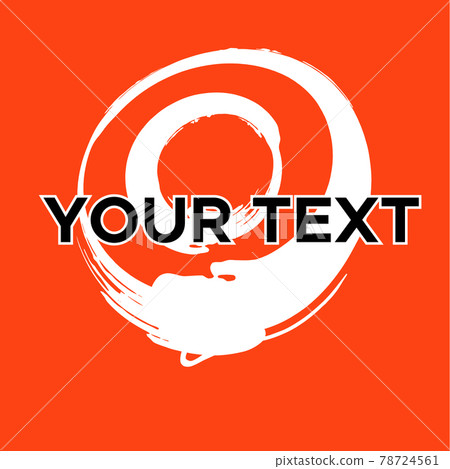 Vector Round Shape on Orange. White Circle Stamp. Icon, Logo, Banner Design.. 78724561