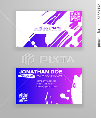 Creative color business card templates with minimalistic design. Abstract ink brush strokes. Creative color business card templates with minimalistic design. Abstract ink brush strokes. 78725452