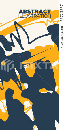 Artistic creative universal cards. Hand Drawn textures. 78725887