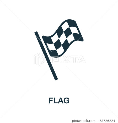 Flag flat icon. Colored filled simple Flag icon for templates, web design and infographics 78726224