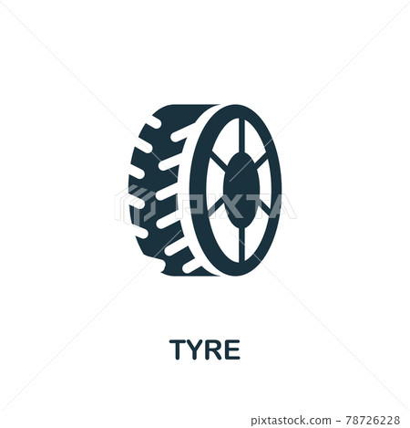 Tyre flat icon. Colored filled simple Tyre icon for templates, web design and infographics 78726228