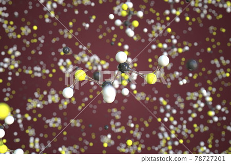 Molecule of 1,2-ethanedithiol, conceptual molecular model. Conceptual 3d rendering Molecule of 1,2-ethanedithiol, conceptual molecular model. Conceptual 3d rendering 78727201