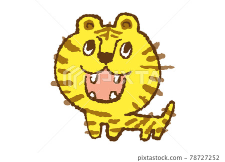 Cute tiger line drawing style color illustration Cute tiger line drawing style color illustration 78727252