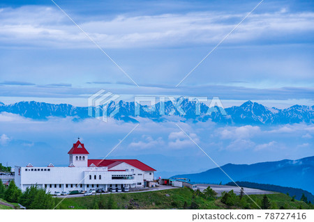 (長野) 道路站 宇久志原高原 北阿爾卑斯山遠景 78727416