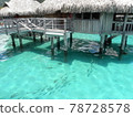 South Pacific Paradise Tahiti Moorea Water Cottage and Clear Sea 78728578