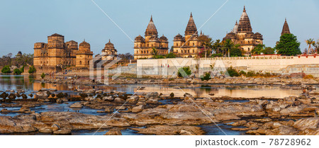 Royal cenotaphs of Orchha, Madhya Pradesh, India 78728962