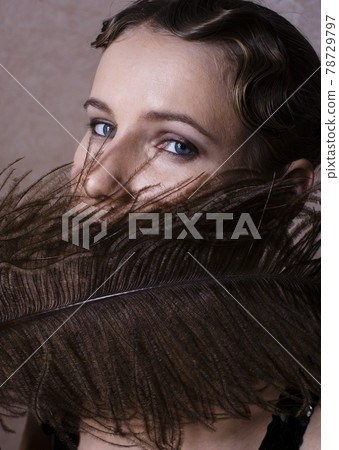 beauty blond woman in studio on black background, stylish fashion retro vintage copyspace close up beauty blond woman in studio on black background, stylish fashion retro vintage copyspace close up 78729797