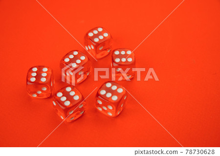 Gamble dices isolated on red Gamble dices isolated on red 78730628
