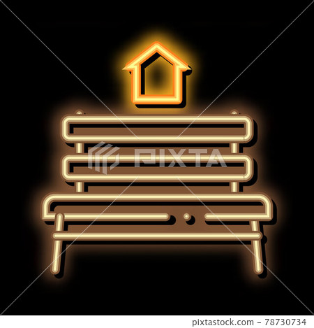 bench homeless home neon glow icon illustration bench homeless home neon glow icon illustration 78730734