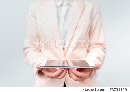 Presenting New Technology Ideas Discussing Technological Improvements Introducing Electronic Product Connecting People Video Calls Voice Messages Global Connections 78731129